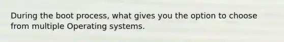 During the boot process, what gives you the option to choose from multiple Operating systems.