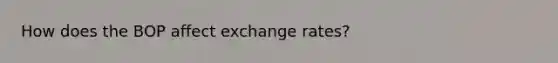 How does the BOP affect exchange rates?