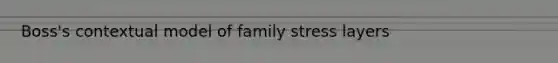 Boss's contextual model of family stress layers