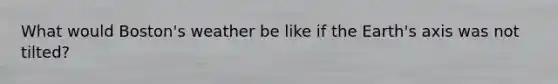 What would Boston's weather be like if the Earth's axis was not tilted?