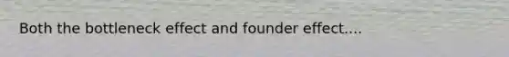Both the bottleneck effect and founder effect....