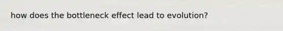 how does the bottleneck effect lead to evolution?