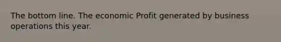 The bottom line. The economic Profit generated by business operations this year.