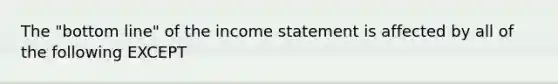 The "bottom line" of the income statement is affected by all of the following EXCEPT