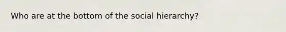 Who are at the bottom of the social hierarchy?