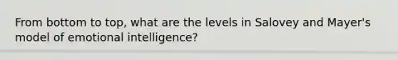 From bottom to top, what are the levels in Salovey and Mayer's model of emotional intelligence?