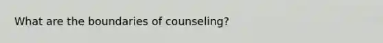 What are the boundaries of counseling?