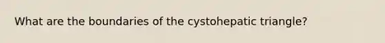 What are the boundaries of the cystohepatic triangle?