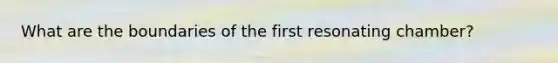 What are the boundaries of the first resonating chamber?