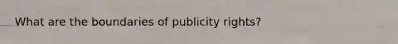 What are the boundaries of publicity rights?