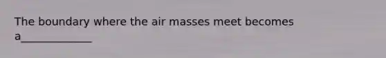 The boundary where the air masses meet becomes a_____________