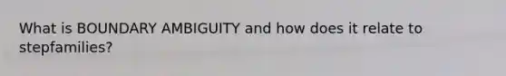 What is BOUNDARY AMBIGUITY and how does it relate to stepfamilies?