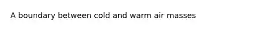 A boundary between cold and warm air masses