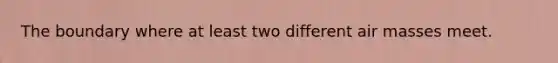 The boundary where at least two different air masses meet.