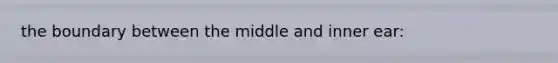 the boundary between the middle and inner ear: