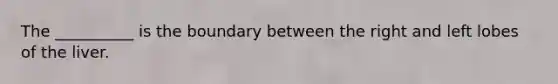 The __________ is the boundary between the right and left lobes of the liver.