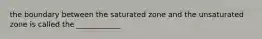 the boundary between the saturated zone and the unsaturated zone is called the ____________