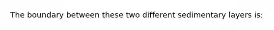 The boundary between these two different sedimentary layers is: