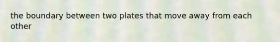 the boundary between two plates that move away from each other