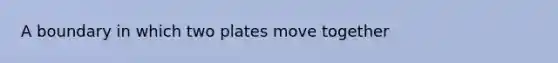 A boundary in which two plates move together