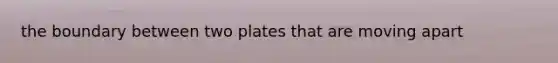 the boundary between two plates that are moving apart