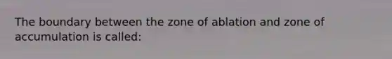 The boundary between the zone of ablation and zone of accumulation is called: