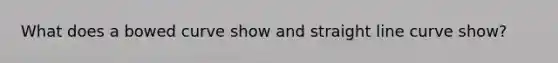 What does a bowed curve show and straight line curve show?