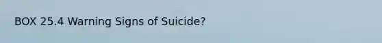 BOX 25.4 Warning Signs of Suicide?