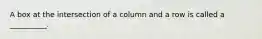 A box at the intersection of a column and a row is called a __________.