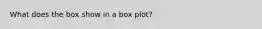 What does the box show in a box plot?