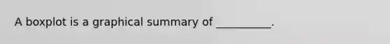 A boxplot is a graphical summary of __________.