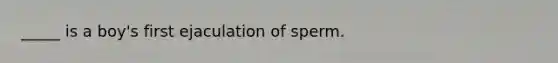 _____ is a boy's first ejaculation of sperm.