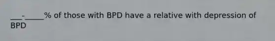 ___-_____% of those with BPD have a relative with depression of BPD