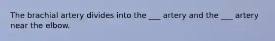 The brachial artery divides into the ___ artery and the ___ artery near the elbow.