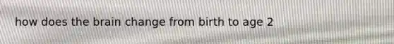 how does the brain change from birth to age 2