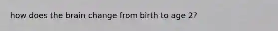 how does the brain change from birth to age 2?