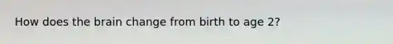 How does the brain change from birth to age 2?