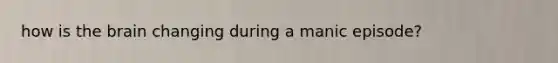 how is the brain changing during a manic episode?