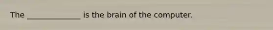 The ______________ is the brain of the computer.