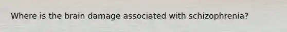 Where is the brain damage associated with schizophrenia?