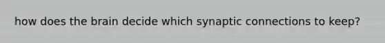 how does <a href='https://www.questionai.com/knowledge/kLMtJeqKp6-the-brain' class='anchor-knowledge'>the brain</a> decide which synaptic connections to keep?