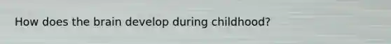 How does the brain develop during childhood?
