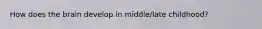 How does the brain develop in middle/late childhood?