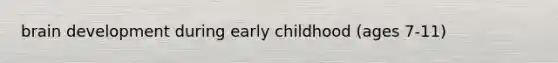 brain development during early childhood (ages 7-11)