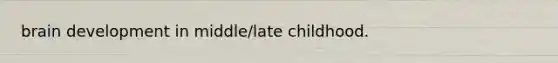 brain development in middle/late childhood.