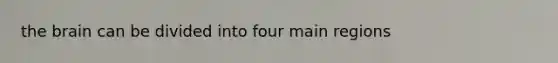 the brain can be divided into four main regions