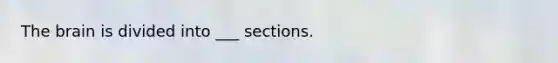 The brain is divided into ___ sections.