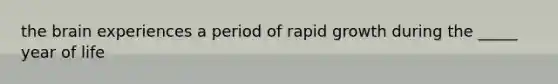 the brain experiences a period of rapid growth during the _____ year of life