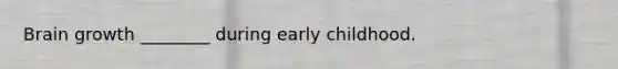 Brain growth ________ during early childhood.