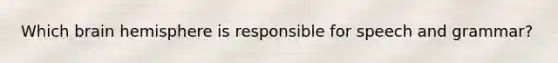 Which brain hemisphere is responsible for speech and grammar?